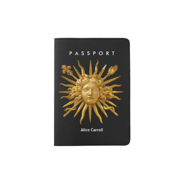 Symbol of Louis XIV the Sun King Passport Holder (Front)