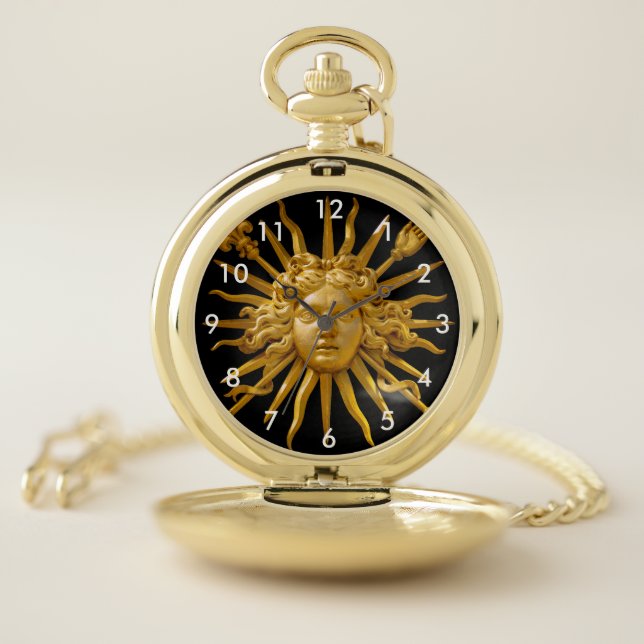 Symbol of Louis XIV the Sun King Pocket Watch (Inside)