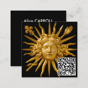 Symbol of Louis XIV the Sun King - QR Code Square Business Card