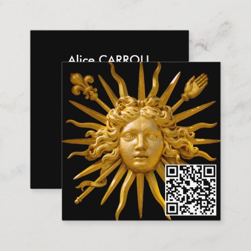 Symbol of Louis XIV the Sun King _ QR Code Square Business Card