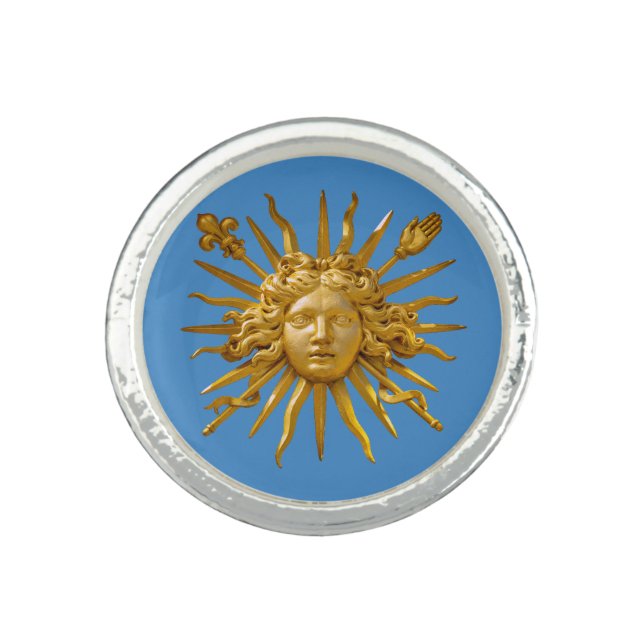Symbol of Louis XIV the Sun King Ring (Front)