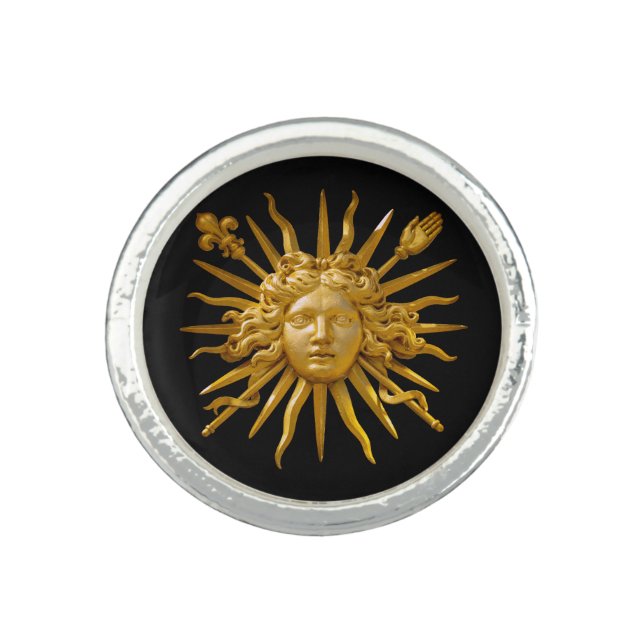Symbol of Louis XIV the Sun King Ring (Front)