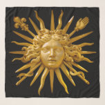 Symbol of Louis XIV the Sun King Scarf<br><div class="desc">Symbol of Louis XIV the Sun King (Roi Soleil) on the golden gate of Chateau de Versailles with black background</div>