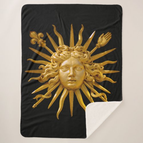 Symbol of Louis XIV the Sun King Sherpa Blanket