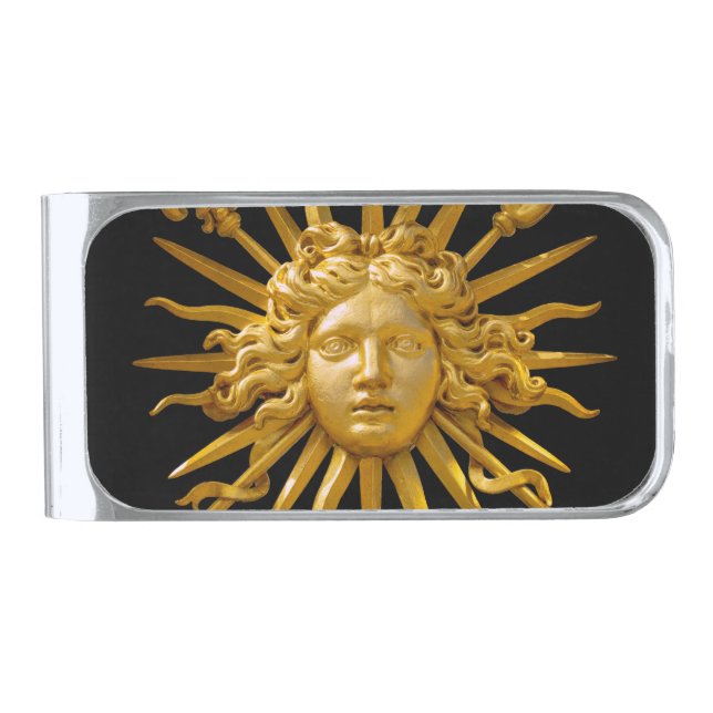 Symbol of Louis XIV the Sun King Silver Finish Money Clip (Front)