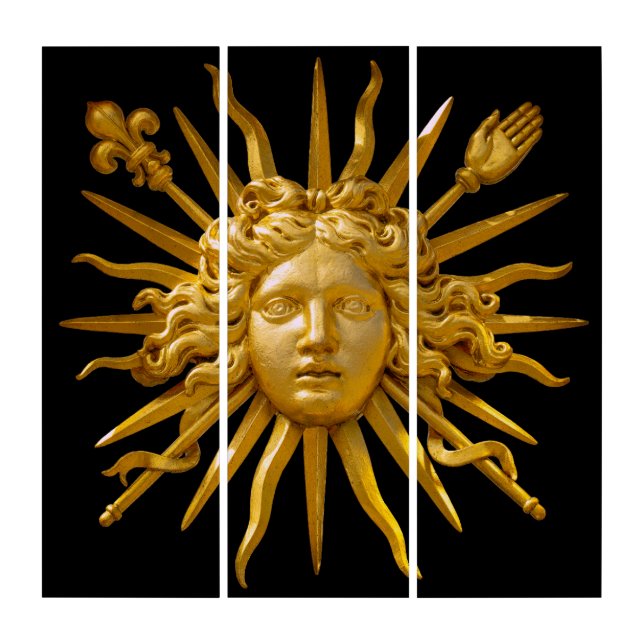 Symbol of Louis XIV the Sun King Triptych (Front)