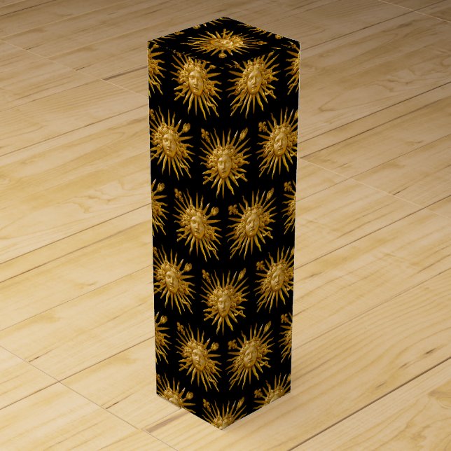Symbol of Louis XIV the Sun King Wine Box (Front)