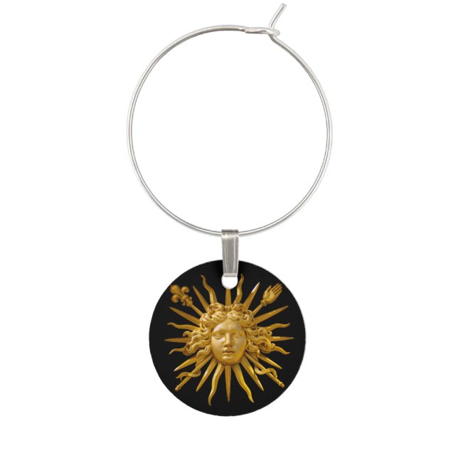 Symbol of Louis XIV the Sun King Wine Charm (Front)