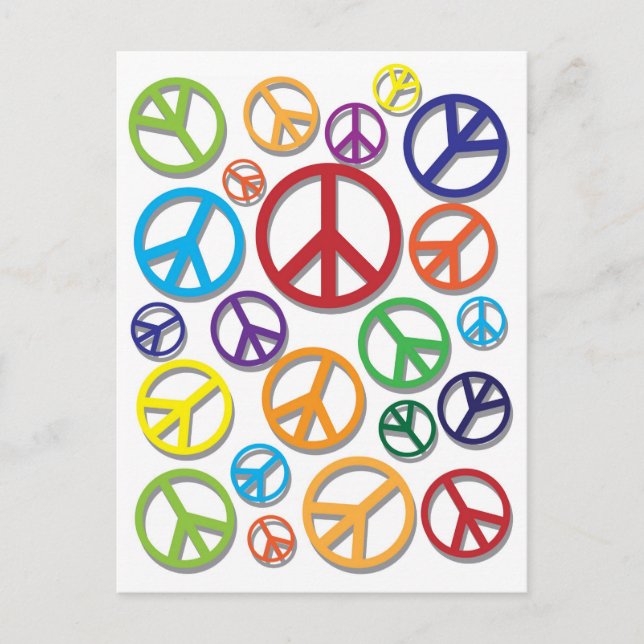 Symbol of Peace with Different Colors Postcard (Front)