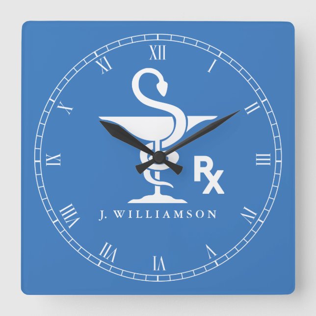 Symbol of Pharmacology Bowl of Hygenia Symbol Square Wall Clock (Front)