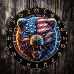 Symbol of Strength and  Bear Freedom Dart Board<br><div class="desc">1. This unique dart board features a striking design that combines the classic game of darts with an eye-catching American flag bear head motif. The grizzly bear, a symbol of strength and resilience, is artistically rendered to create an eclectic look that is sure to be a conversation starter in any...</div>