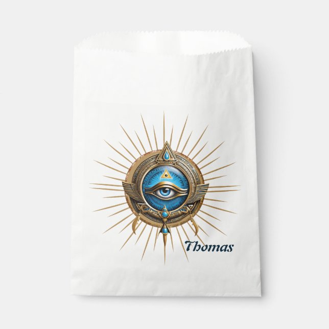 Symbol of the Egyptian allseeing eye,  Favor Bag (Front)