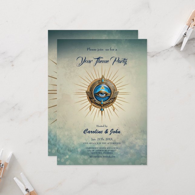 Symbol of the Egyptian allseeing eye, Invitation (Front/Back In Situ)