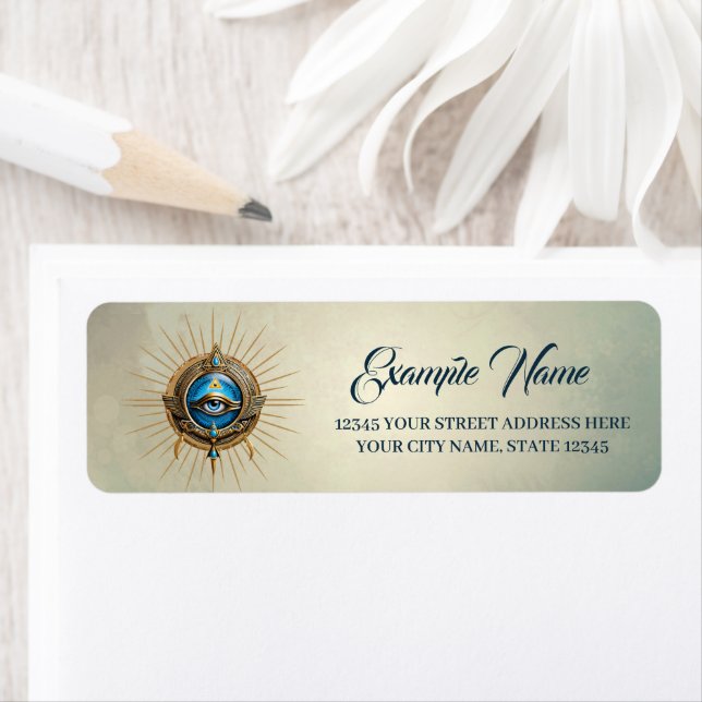 Symbol of the Egyptian allseeing eye,  Label (Insitu)