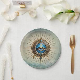 Symbol of the Egyptian allseeing eye, Paper Plates