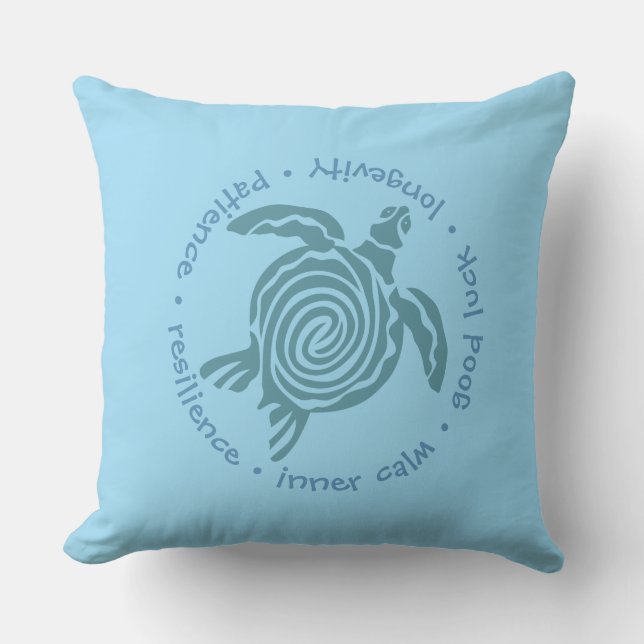 Symbol of the Sea Turtle - Throw Pillow (Front)