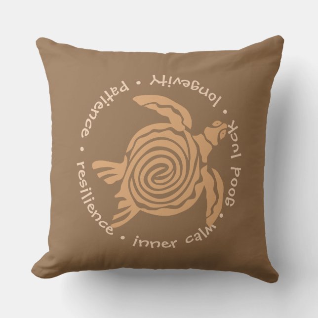 Symbol of the Sea Turtle - Throw Pillow (Front)
