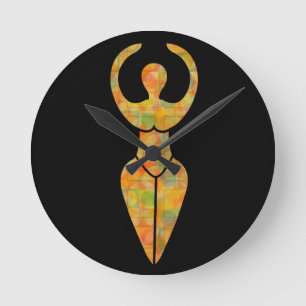 Symbol of the Wiccan goddess Round Clock