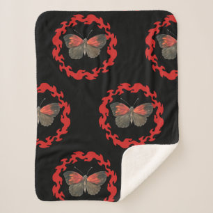 Symbol of Transformation Fire Butterfly Sherpa B Blanket