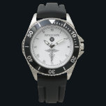 Symbol of Veterinary Medicine Custom Name Watch<br><div class="desc">An elegant custom name and last name initial monogram watch tailored to those who work in the veterinary profession.  All elements of this design customizable,  simply hit customization button.</div>