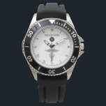 Symbol of Veterinary Medicine Custom Name Watch<br><div class="desc">An elegant custom name and last name initial monogram watch tailored to those who work in the veterinary profession.  All elements of this design customizable,  simply hit customization button.</div>