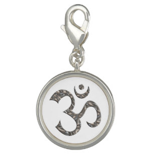Symbol OM / AUM - silver + your background Charm