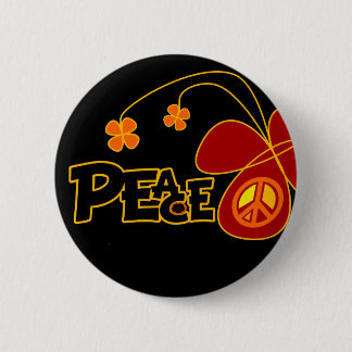 Symbol Peace Of Sign Butterfly Button
