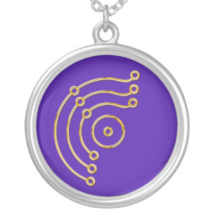 Symbol RUNA / GOLD violet Silver Plated Necklace