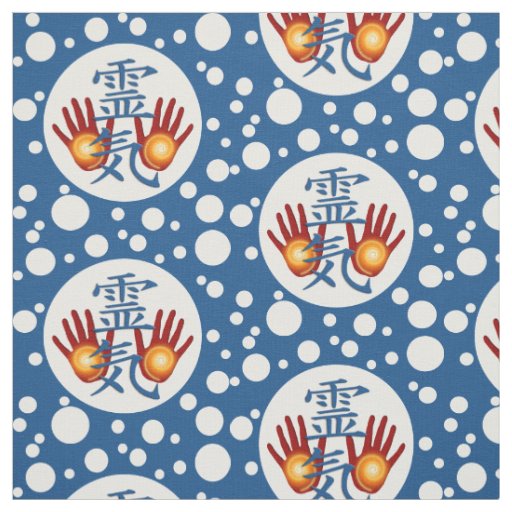 Symbol / Sign REIKI & Hands + your backgr. & ideas Fabric