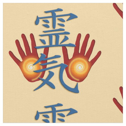 Symbol / Sign REIKI & Hands + your backgr. & ideas Fabric