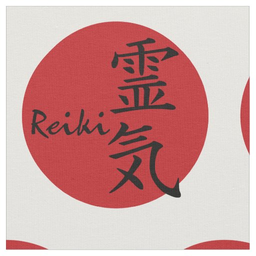 Symbol / Sign REIKI red black + your background Fabric