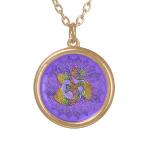 Symbol Universal OM / AUM - Ornament Gold Plated Necklace