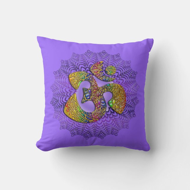 Symbol Universal OM / AUM - Ornament Throw Pillow (Front)