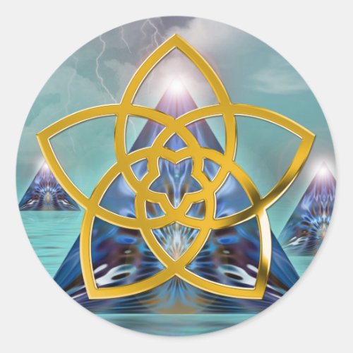 Symbol Venus Flower  GOLD  pure energy Classic Round Sticker