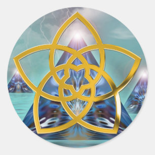 Symbol Venus Flower / GOLD pure energy Classic Round Sticker