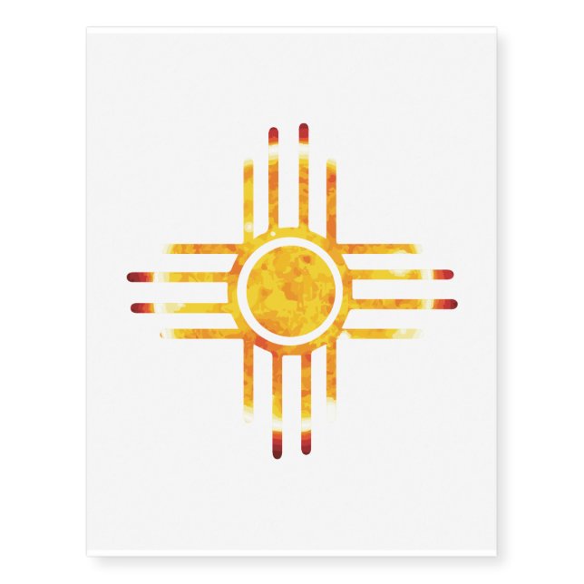 Symbol Zia Sun Gift Idea Temporary Tattoos (Front)