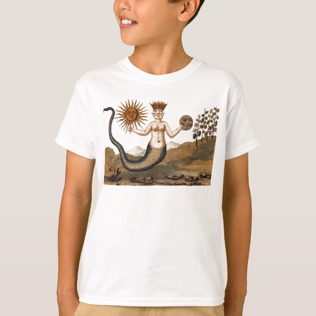 Symbolic Alchemy Tee Shirt with Sun and Moon (Front)