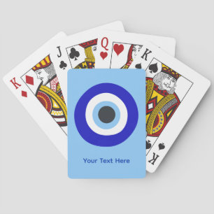 Symbolic Blue Evil Eye Good Luck Amulet Custom Poker Cards