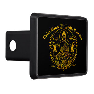 Symbolic Buddha Surrounded by Nature Elements Hitch Cover