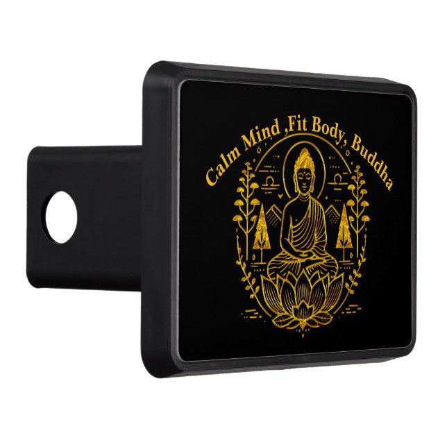 Symbolic Buddha Surrounded by Nature Elements Hitch Cover (Right)