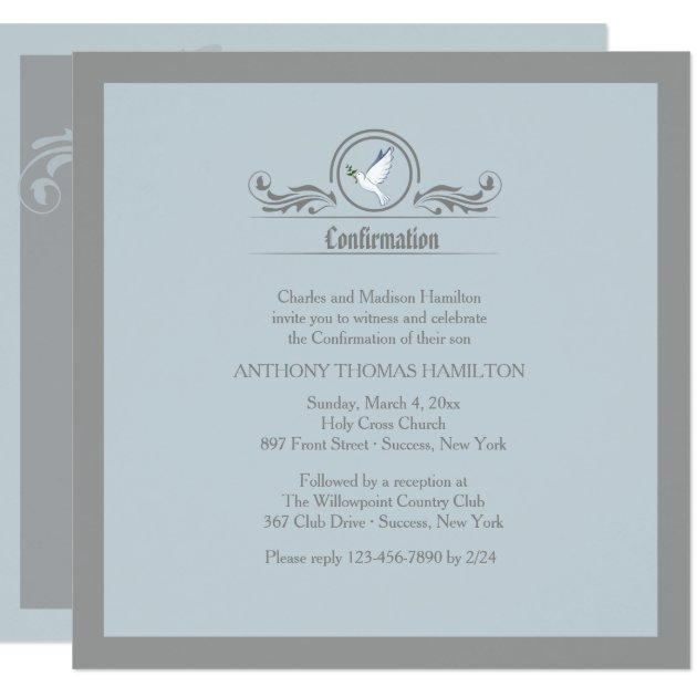 Symbolic Dove Religious Invitation