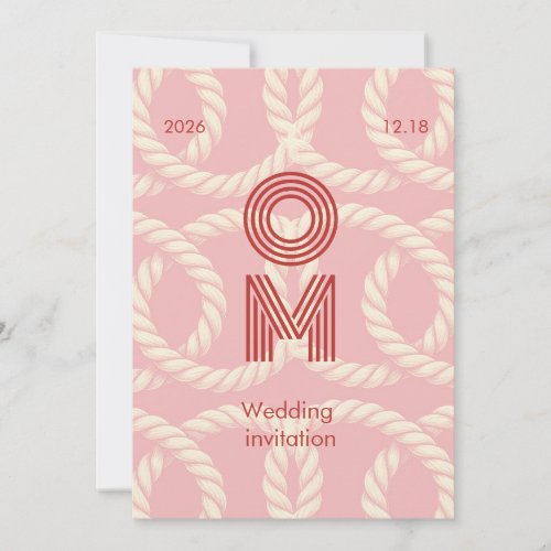 symbolic interwoven rope patterns wedding invitation