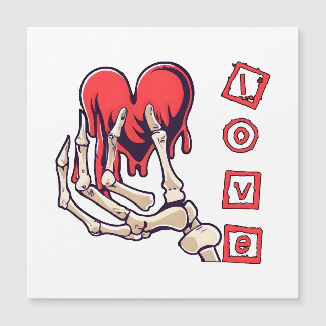 Symbolic Love Skeleton Hand Offering Heart (Front)