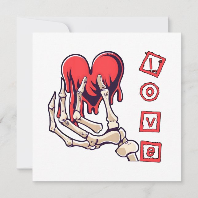 Symbolic Love Skeleton Hand Offering Heart (Front)