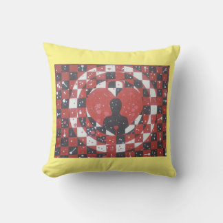 Symbolic man heart shape image design with key throw pillow