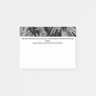 Symbolic Reaching Hands in Monochrome Post-it Notes