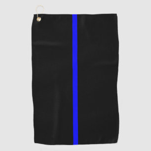 Symbolic Thin Blue Line Graphic Decor on a Golf Towel