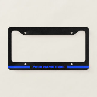 Symbolic Thin Blue Line License Plate Frame
