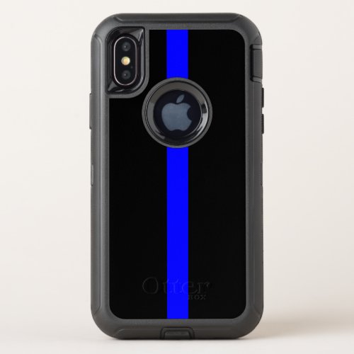 Symbolic Thin Blue Line on OtterBox Defender iPhone X Case