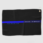 Symbolic Thin Blue Line Police Officer Name Golf Towel at Zazzle